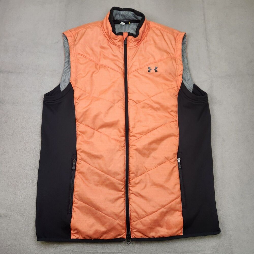 Under Armour Storm ColdGear Vest Mens XL Infrared Golf Insulated Orange Full Zip